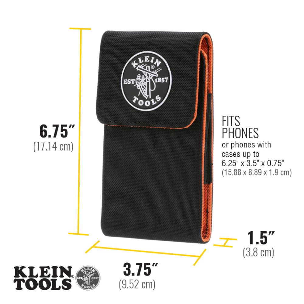 Klein Tools 55468 Phone Holder, X-Large, Fits iPhone, Google, LG, Samsung Phones, with Magnetic Closure and Belt Clip