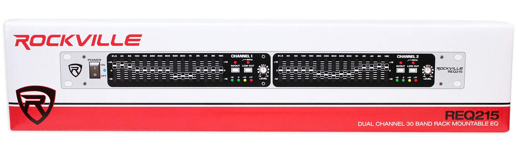 Rockville REQ215 Dual 15 Band 1/3 Octave Graphic Equalizer with Sub-Output!