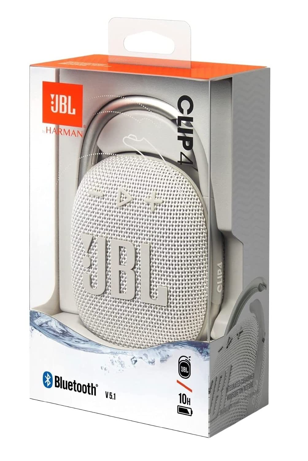 JBL 2 Pack Clip 4 Waterproof Wireless Audio Bluetooth Speaker Bundle (White)