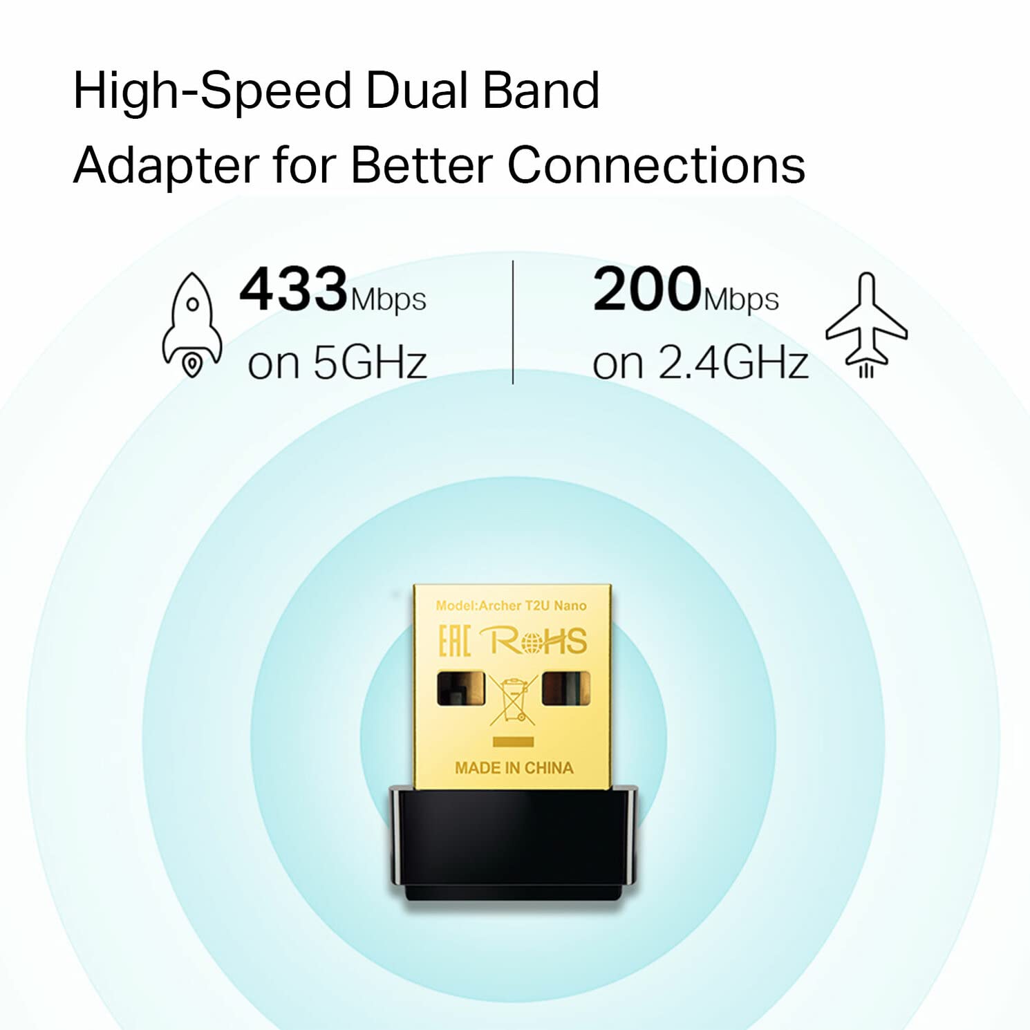 RIIMUHIR TP-Link Nano AC600 USB WiFi Adapter (Archer T2U Nano)- 2.4G/5G Dual Band Wireless Network Adapter for PC Desktop, Mini Travel Size, Supports Windows 10, 8.1, 8, 7, XP/Mac OS X 10.9-10.14