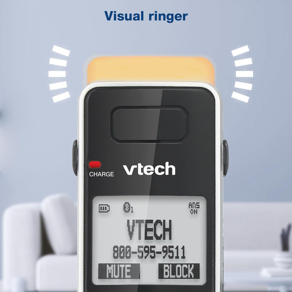 VTech IS8151 Super Long Range DECT 6.0 Cordless Phone for Home with Answering Machine, 2300 ft Range, Call Blocking, Bluetooth, Headset Jack, Power Backup, Intercom, Expandable to 12 HS