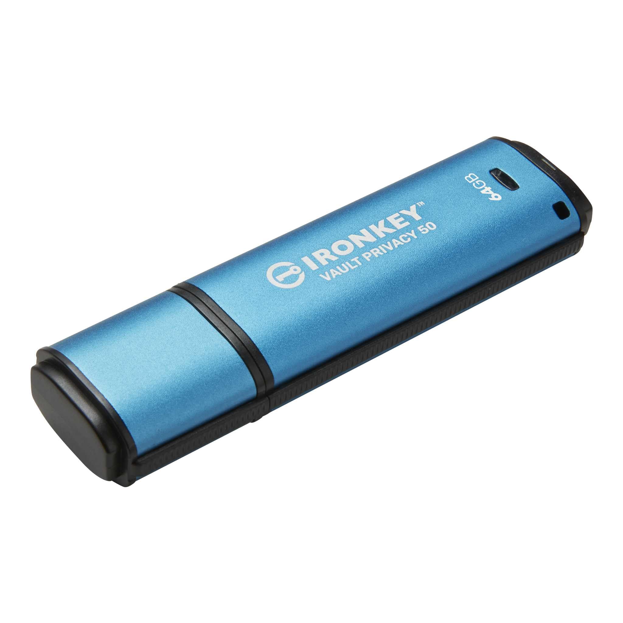 Kingston IronKey Vault Privacy 50 FIPS 197 Certified & XTS-AES 256-bit Encrypted USB Drive for Data Protection - IKVP50/64GB