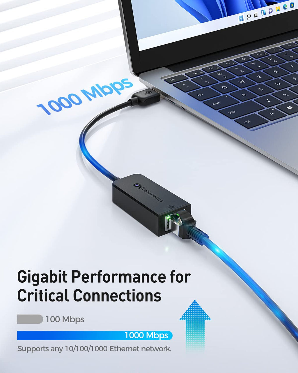 Cable Matters 2-Pack USB to Ethernet Adapter - Plug & Play with PXE MAC Address Clone Support, USB 3.0 to Gigabit Ethernet Adapter for Laptop, Supporting 10/100/1000Mbps
