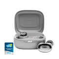 JBL Live Free 2: 35 Hours of Playtime, True Adaptive Noise Cancelling, Smart Ambient, and beamforming mics (Silver), Small