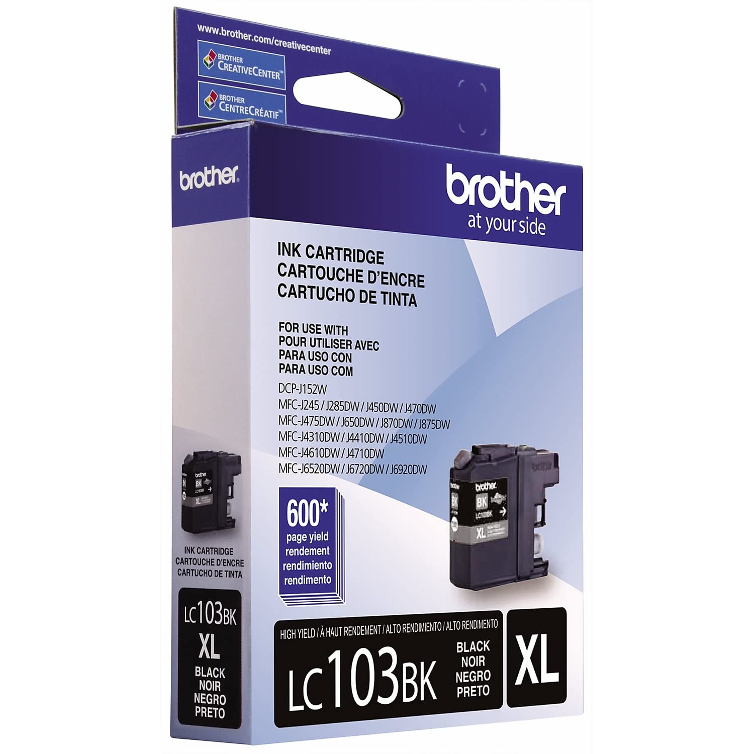 BROTHER LC103BK Black Ink Cartridges (Black, MFC-J4510DW, Inkjet, Black, High Yield (XL), ISO/IEC 24734)