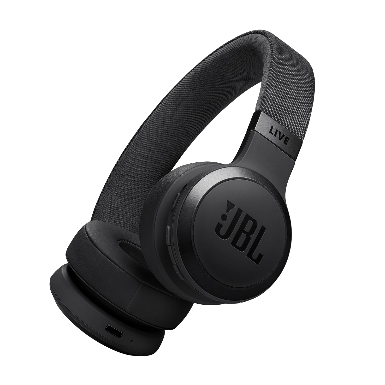 JBL Live 670NC Wireless On-Ear Headphones with Adaptive Noise Cancelling with Smart Ambience, Up to 65 Hours Battery Life with Fast Charging, Lightweight, Comfortable and Foldable (Black)