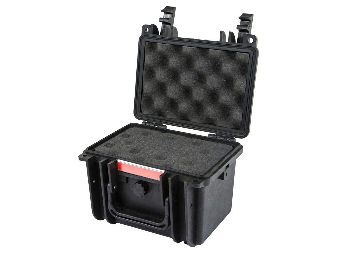 Monoprice 112678 Weatherproof/Shockproof Hard Case - Black IP67 level dust and water protection up to 1 meter depth with Customizable Foam, 8.5" x 7.1" x 4"