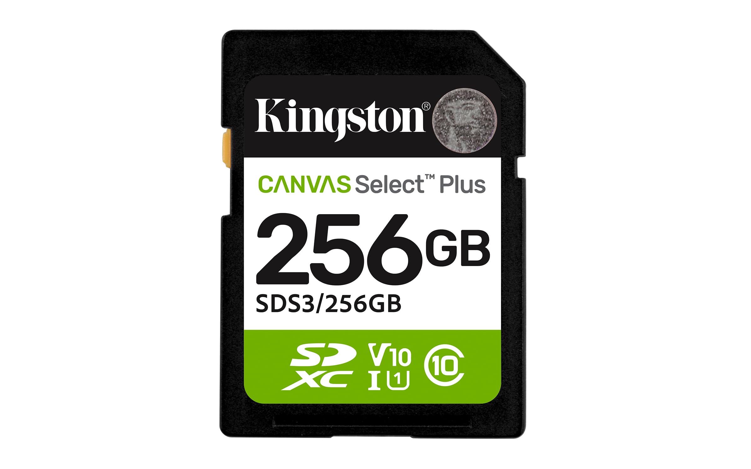 Kingston Canvas Select Plus SD Memory Card 256GB SDXC Gen3 150MB/s C10 UHS-I U1 V10 - SDS3/256GB