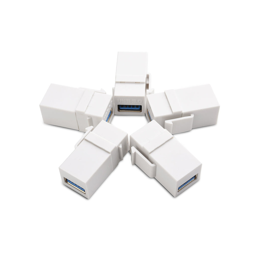 Cable Matters (5-Pack) USB 3.0 Keystone Jack Inserts in White