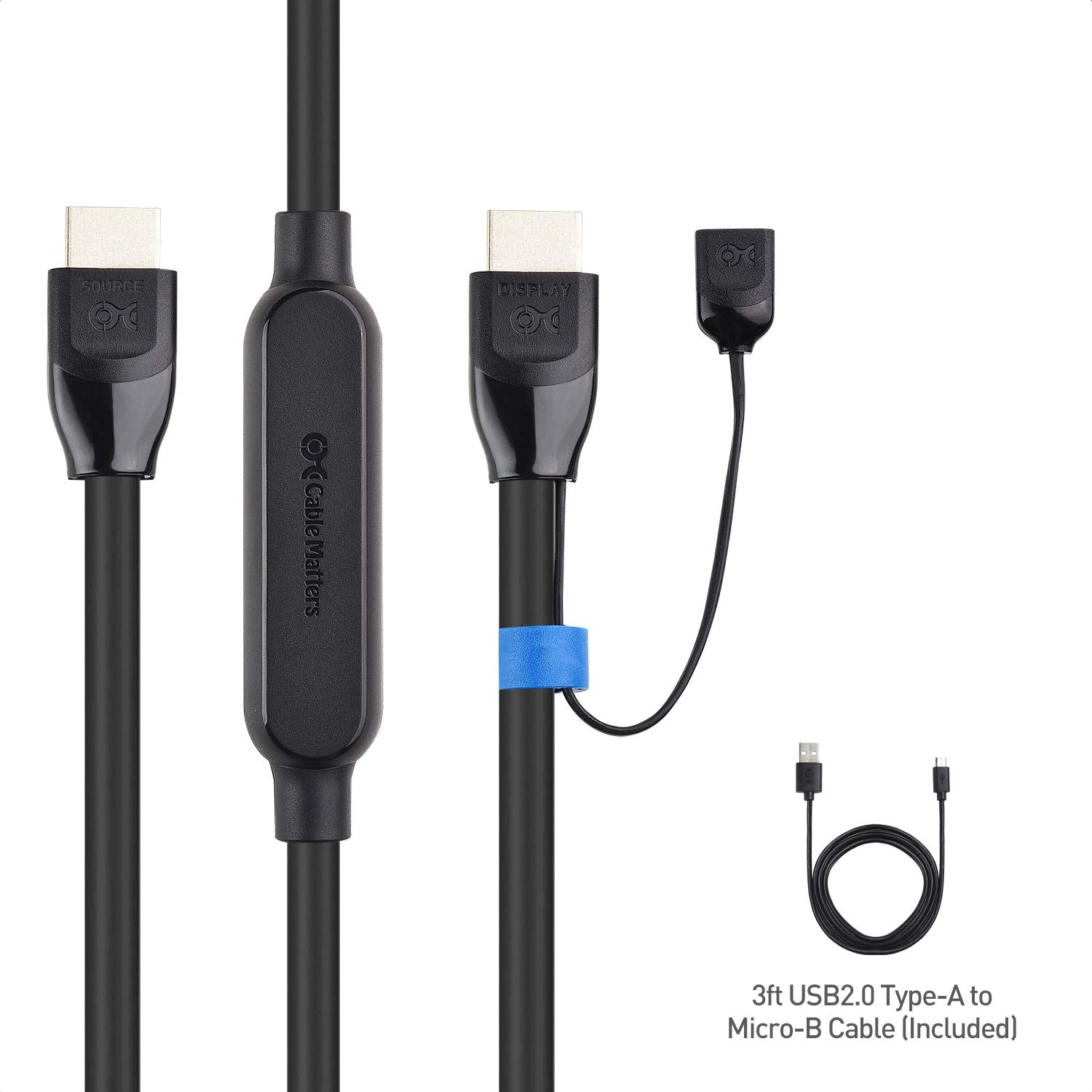 Cable Matters Unidirectional Active 48Gbps Ultra HD 8K Long HDMI Cable 25 ft / 7.5m with HDR for PS5, Xbox Series X/S, RTX3080 / 3090, RX 6800/6900, Apple TV, and More