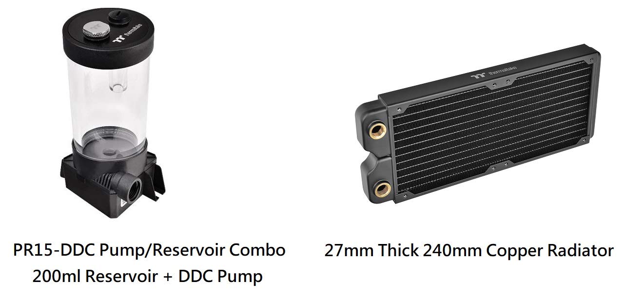 Thermaltake Pacific C240 DDC Res/Pump 5V Motherboard Sync Copper Radiator PETG Hard Tube Water Cooling Kit CL-W242-CU12SW-A