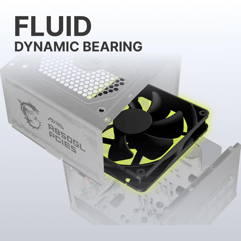 MSI MAG 850GL PCIE 5 White Gaming Power Supply - Fully Modular - 80 Plus Gold Certified 850W - Compact Size - ATX Power Supply