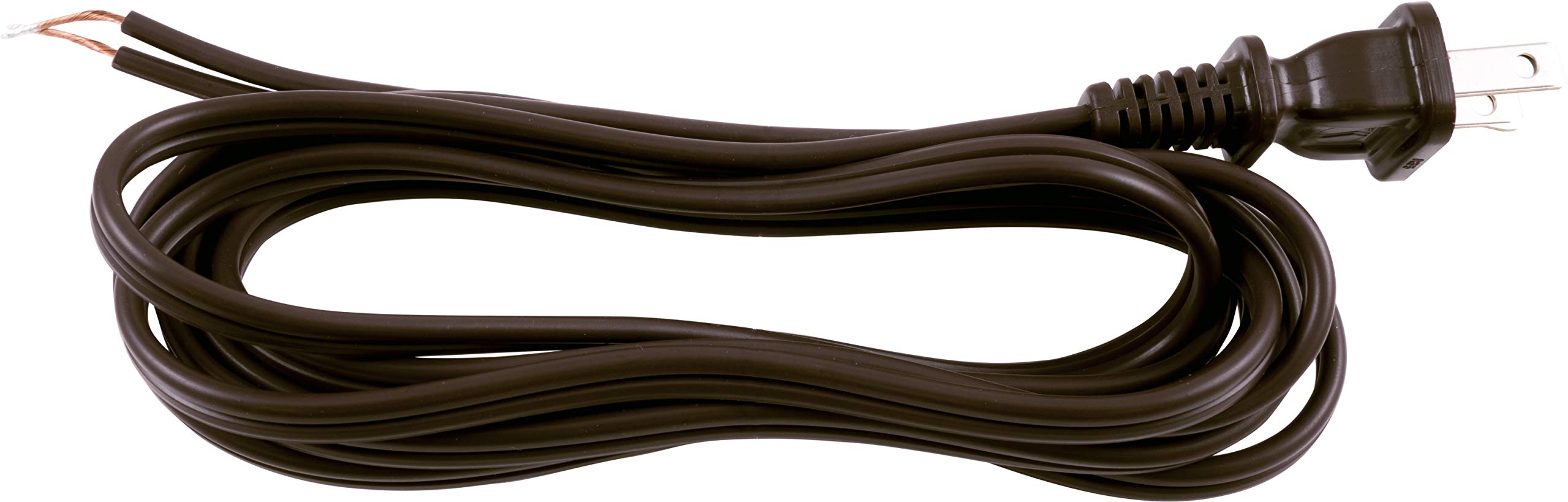 GE Replacement Lamp Cord, 8 Ft, Polarized, 2-Prong Plug, 125VAC/10A/1250W, DIY Project, UL Listed, Brown, 54616