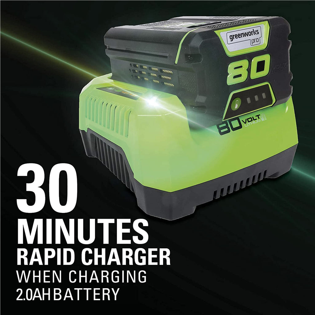 Greenworks PRO 80V Lithium Ion Single Port Rapid Battery Charger GCH8040