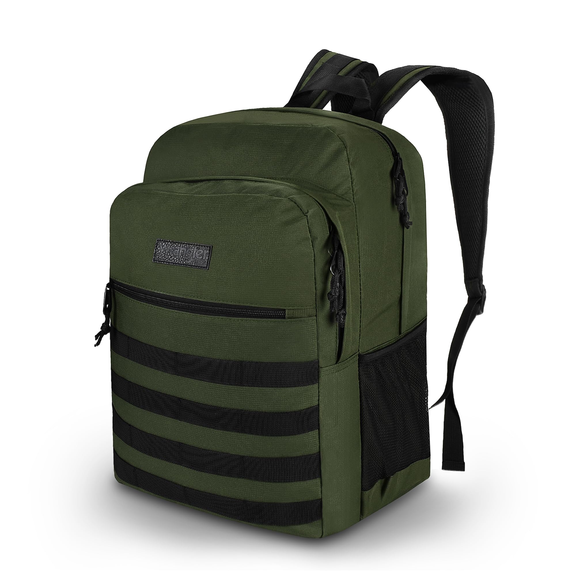 Wrangler Tradesman Backpack, Water Resistant Casual Daypack for Travel Work School, Green, L
