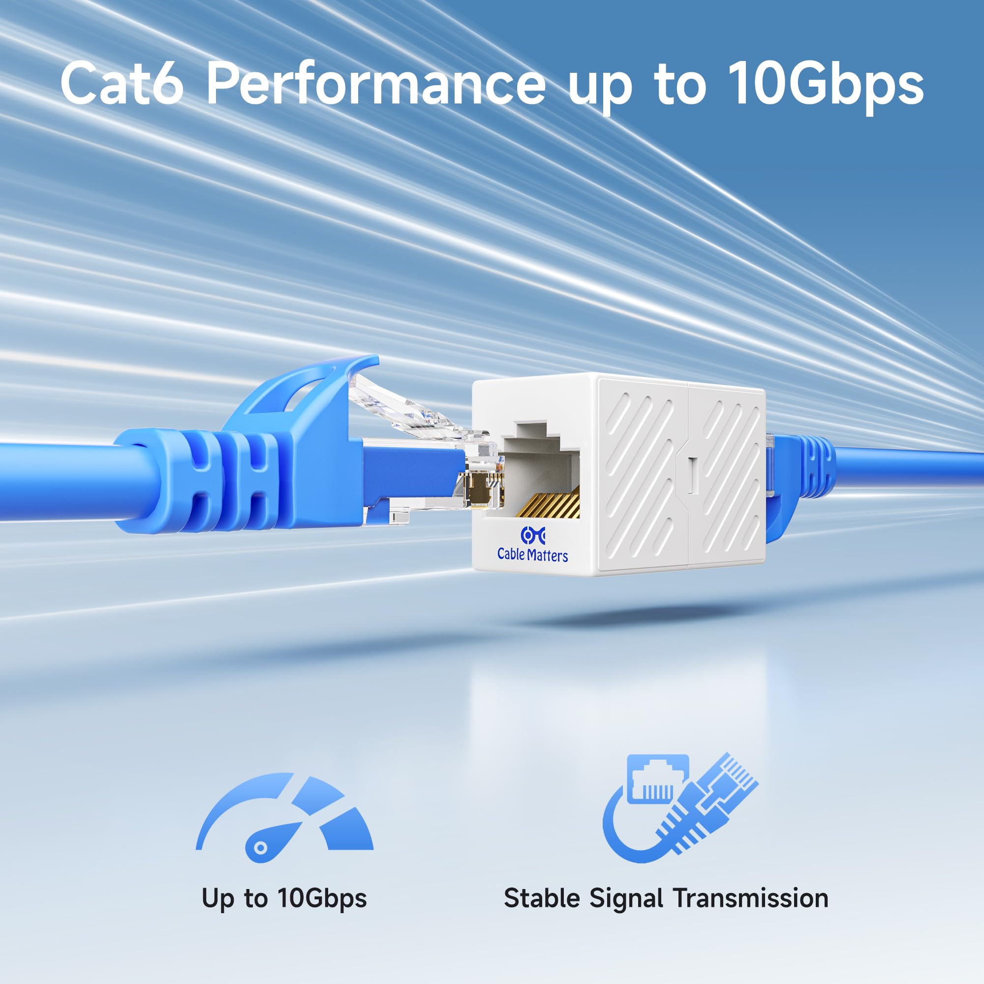 Cable Matters Ethernet Coupler (RJ45 Coupler / Cat5e Cat6 Coupler) in White, 10-Pack