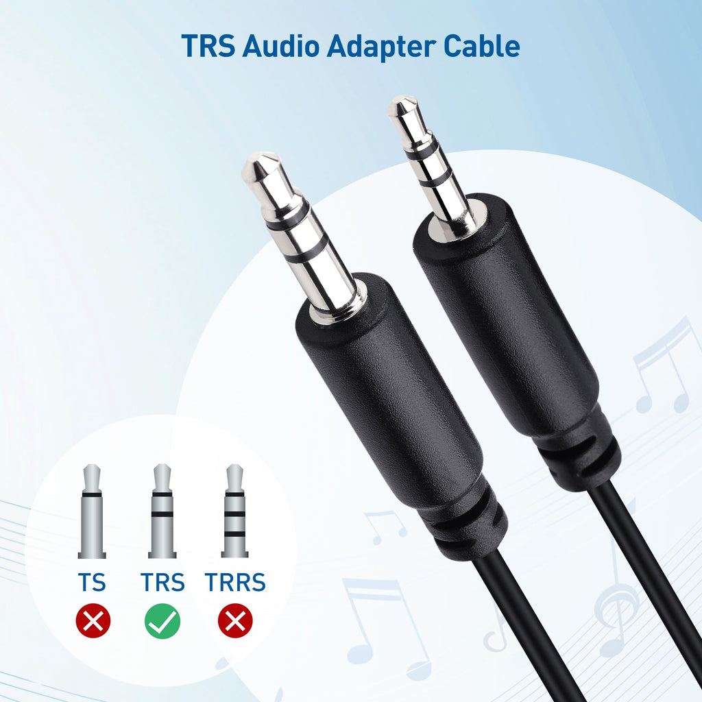 Cable Matters Combo-Pack TRS 2.5 mm and 3.5 mm Headphone Adapter Kit (1X 2.5mm to 3.5mm Converter and 1X 3.5mm to 2.5mm Converter) in Black - 4 Inches