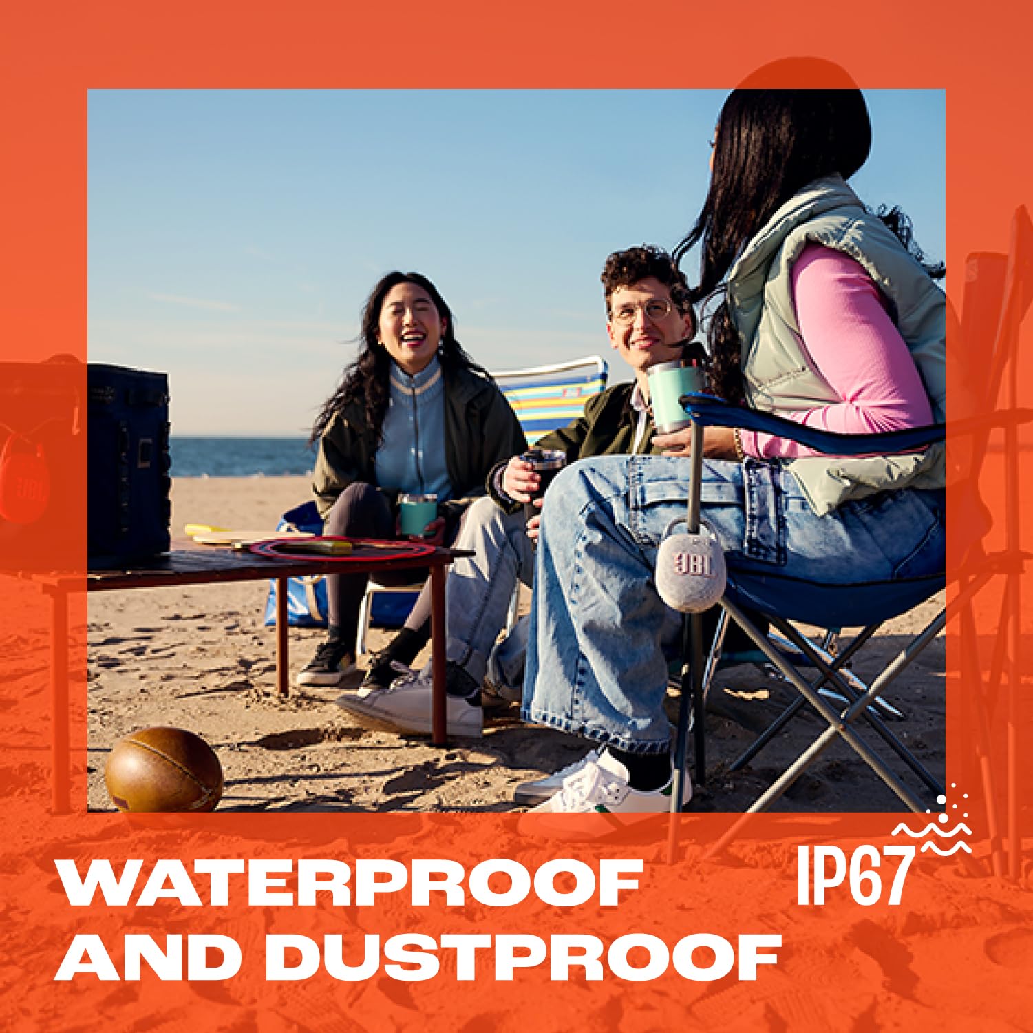 JBL Clip 5 - Ultra-Portable, Waterproof & Dustproof Bluetooth Speaker, Big Pro Sound with punchy bass, Integrated carabiner, Up to 12 Hours of Play, Made in part with recycled materials (Squad)
