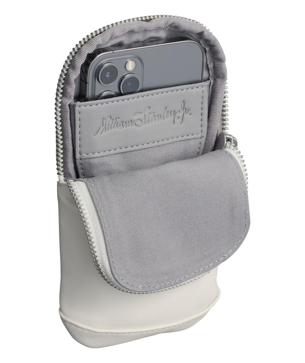 Stanley Cross Bottle Essentials Case Midi | Cell Phone, Wallet, Water Bottle Keys | Leatherette Accessory Pouch | Cream