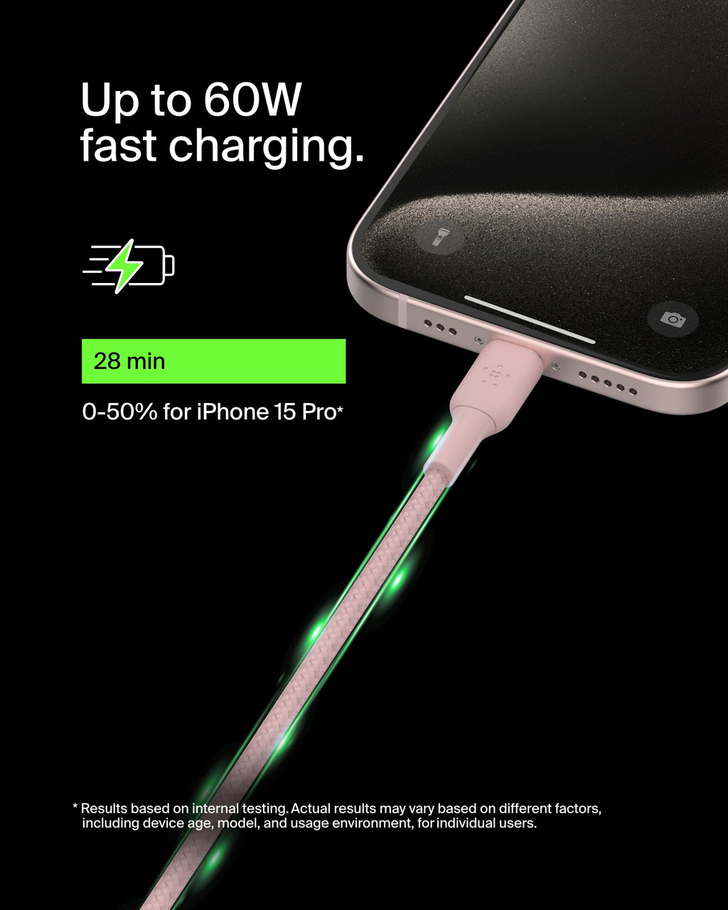 Belkin BoostCharge Braided USB-C to USB-C Cable (1m/3.3ft) for iPhone 16, iPhone 17 Pro, iPhone 17 Pro Max, Galaxy S25, S24, Galaxy Note, Pixel 10 & 9, iPad Pro, Nintendo Switch 2 and More