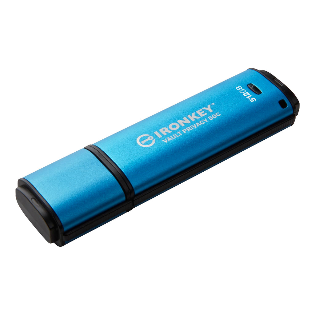 Kingston IronKey Vault Privacy 50 FIPS 197 Certified & XTS-AES 256-bit Encrypted USB TypeC Drive for Data Protection - IKVP50C/512GB