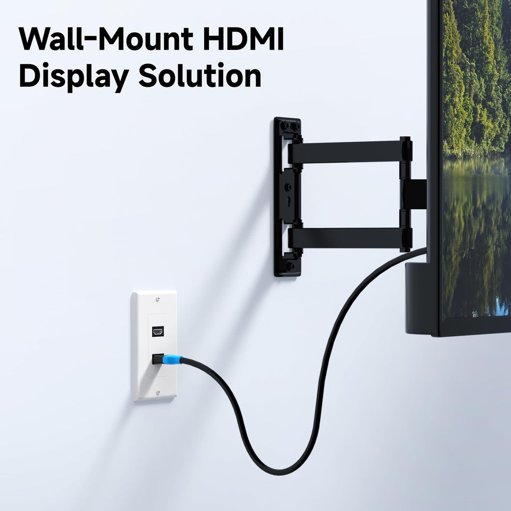 Cable Matters 2-Pack 2-Port HDMI Wall Plate in White (4K UHD, ARC, and Ethernet Pass-Thru Support)