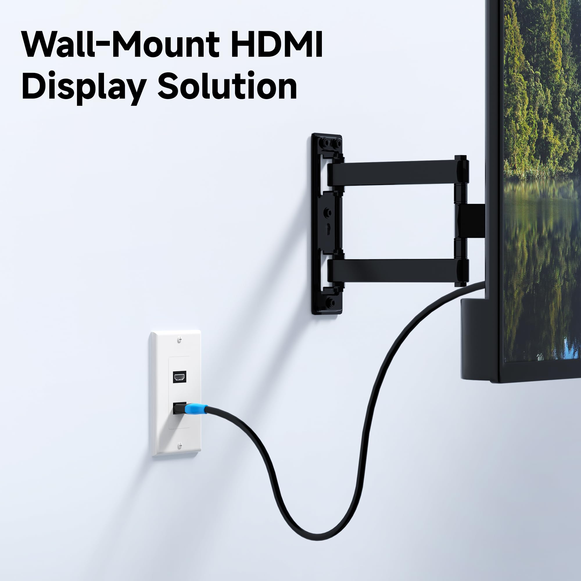 Cable Matters 2-Pack 2-Port HDMI Wall Plate in White (4K UHD, ARC, and Ethernet Pass-Thru Support)