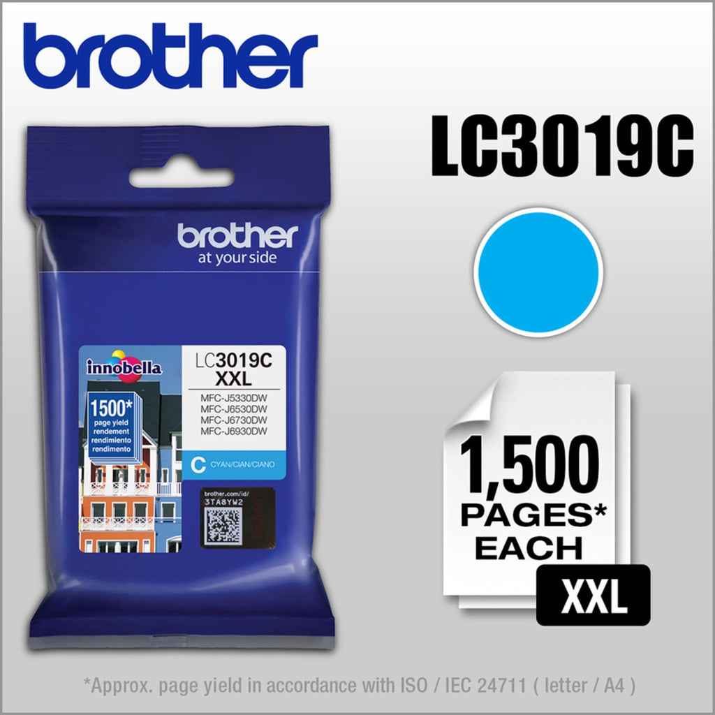 Brother LC3019C Super High Yield Cyan Ink Cartridge