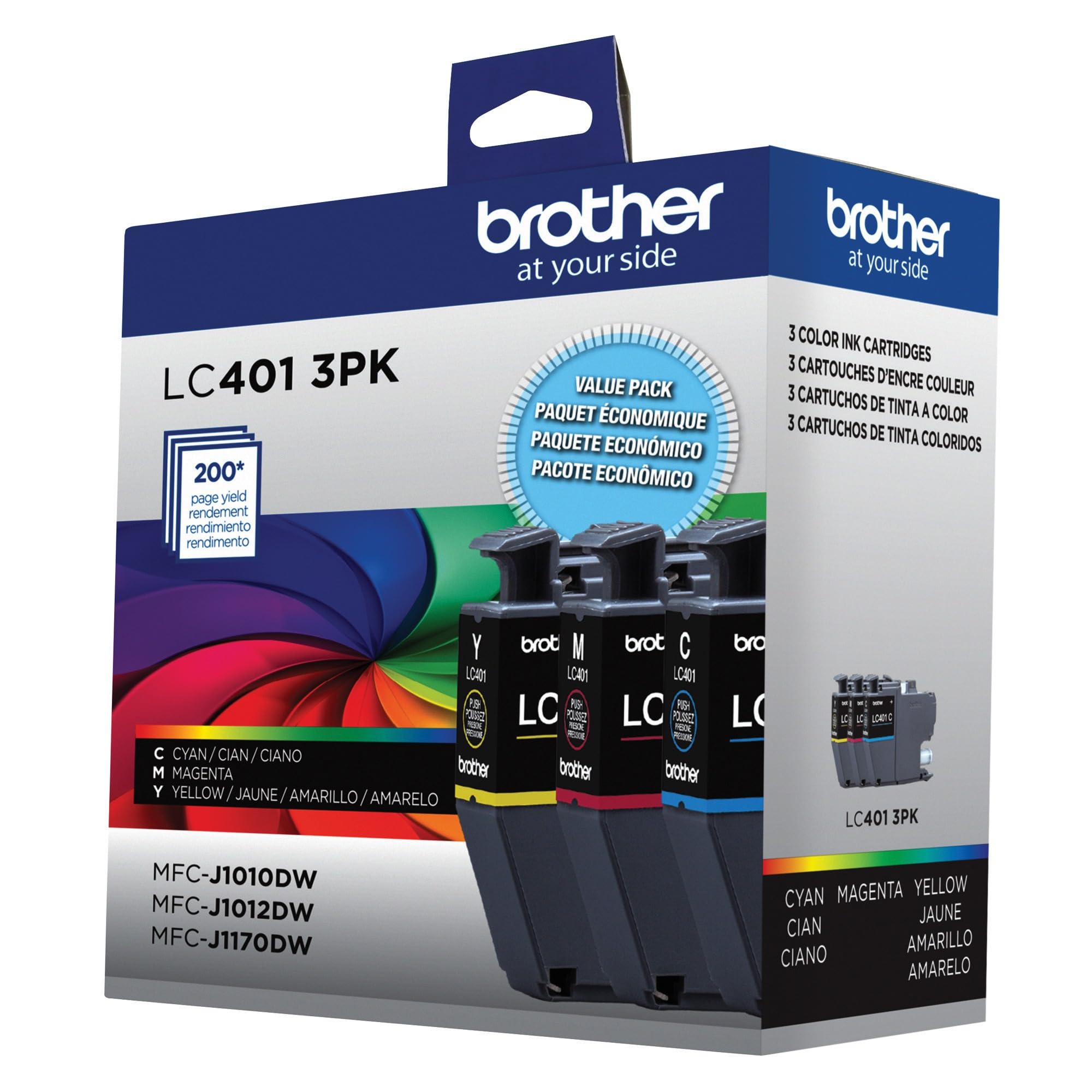 Brother Genuine LC4013PKS Standard-Yield Colour Ink Cartridge 3-Pack
