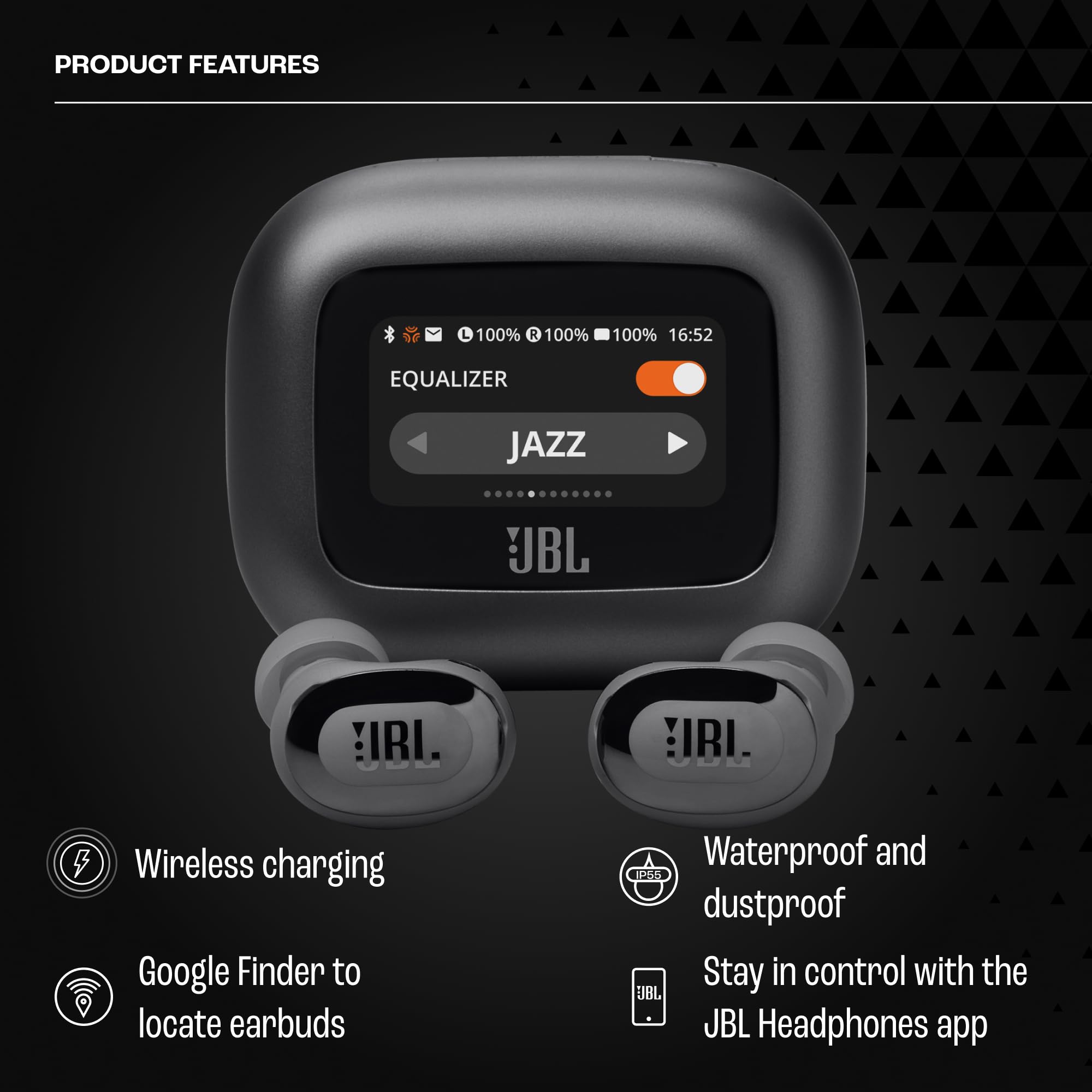 JBL Live Buds 3 - True Wireless Noise-Cancelling Bud-Type Earbuds, 40Hrs Total Playback, Wireless Charging, 6 Mics for Perfect Calls, Multi-Point Connection, IP55 Waterproof and dustproof (Purple)