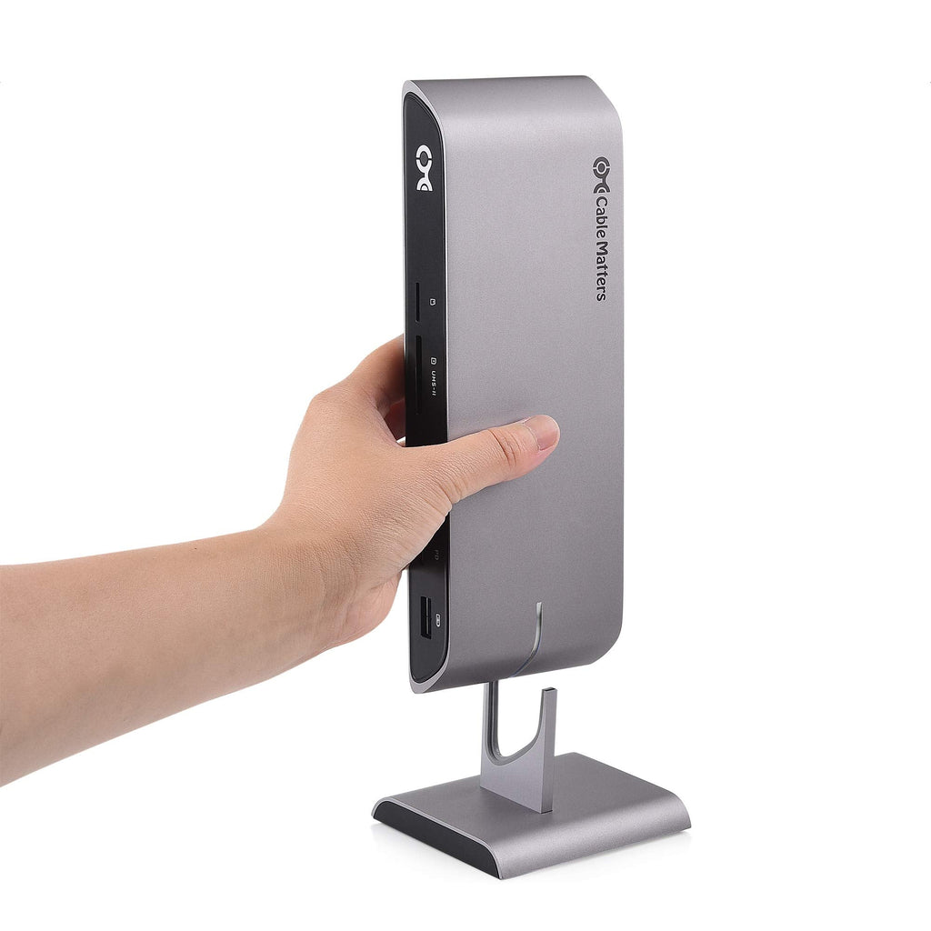 Cable Matters 10Gbps USB C Dock (USB C Docking Station) with Dual 4K HDMI and 80W Charging for Windows - USB-C & Thunderbolt 3 Port Compatible - Supports One External Display with MacBook Pro