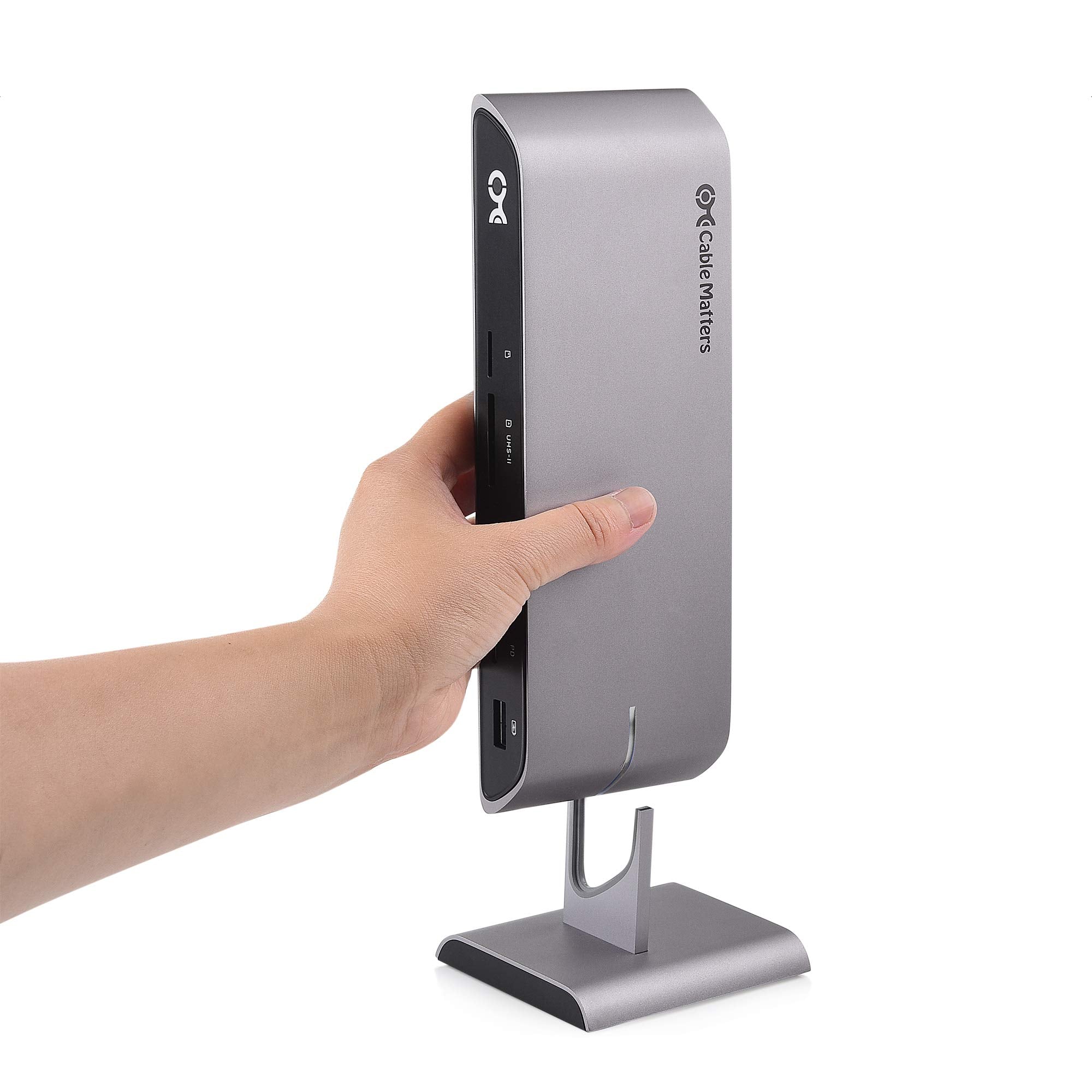 Cable Matters 10Gbps USB C Dock (USB C Docking Station) with Dual 4K HDMI and 80W Charging for Windows - USB-C & Thunderbolt 3 Port Compatible - Supports One External Display with MacBook Pro