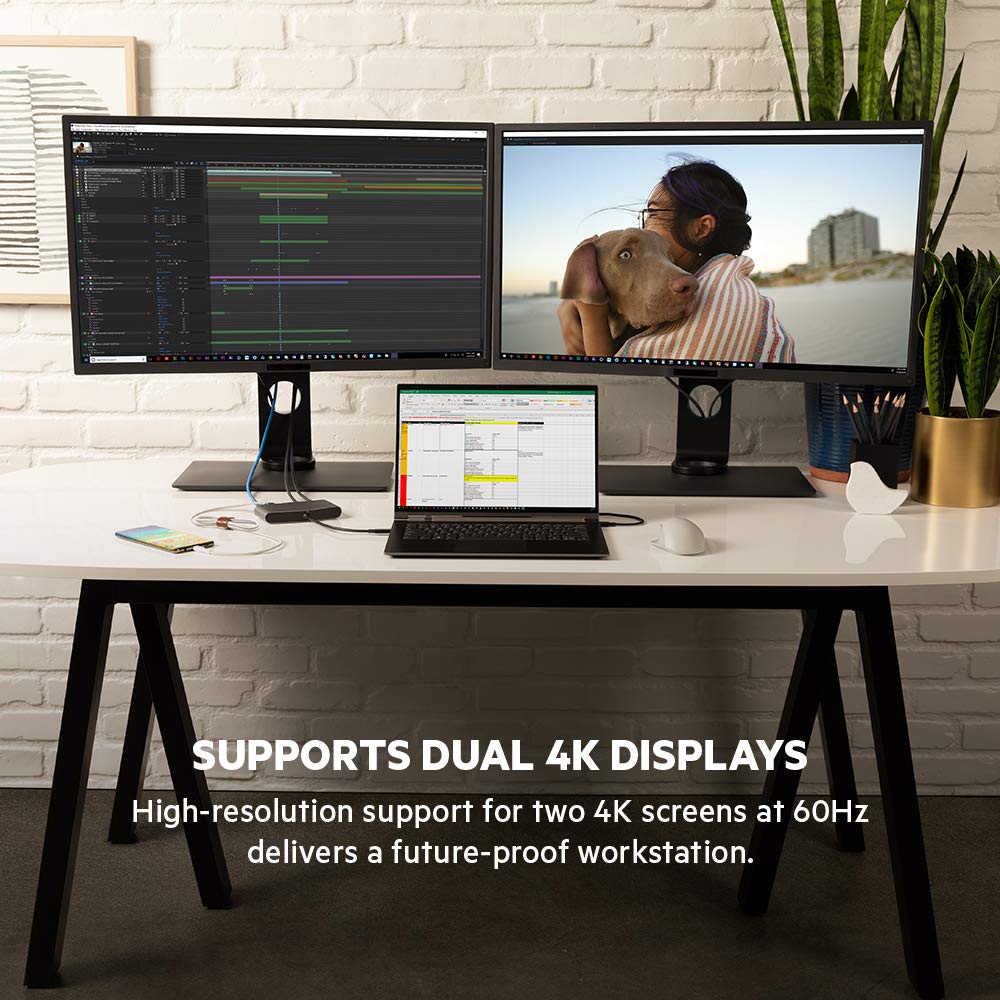 Belkin Thunderbolt 3 Dock Mini with Tethered Thunderbolt 3 Cable - Compatible with Mac OS and Windows USB-C Devices, Black