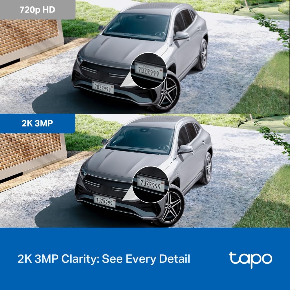 Tapo 2K 3MP Pan/Tilt Indoor/Outdoor Security Camera, Free Person/Baby Cry Detect & Motion Track, 360° View, Color Night Vision, SD/Cloud Storage, Works w/Alexa & Google Home, HybridCam 360