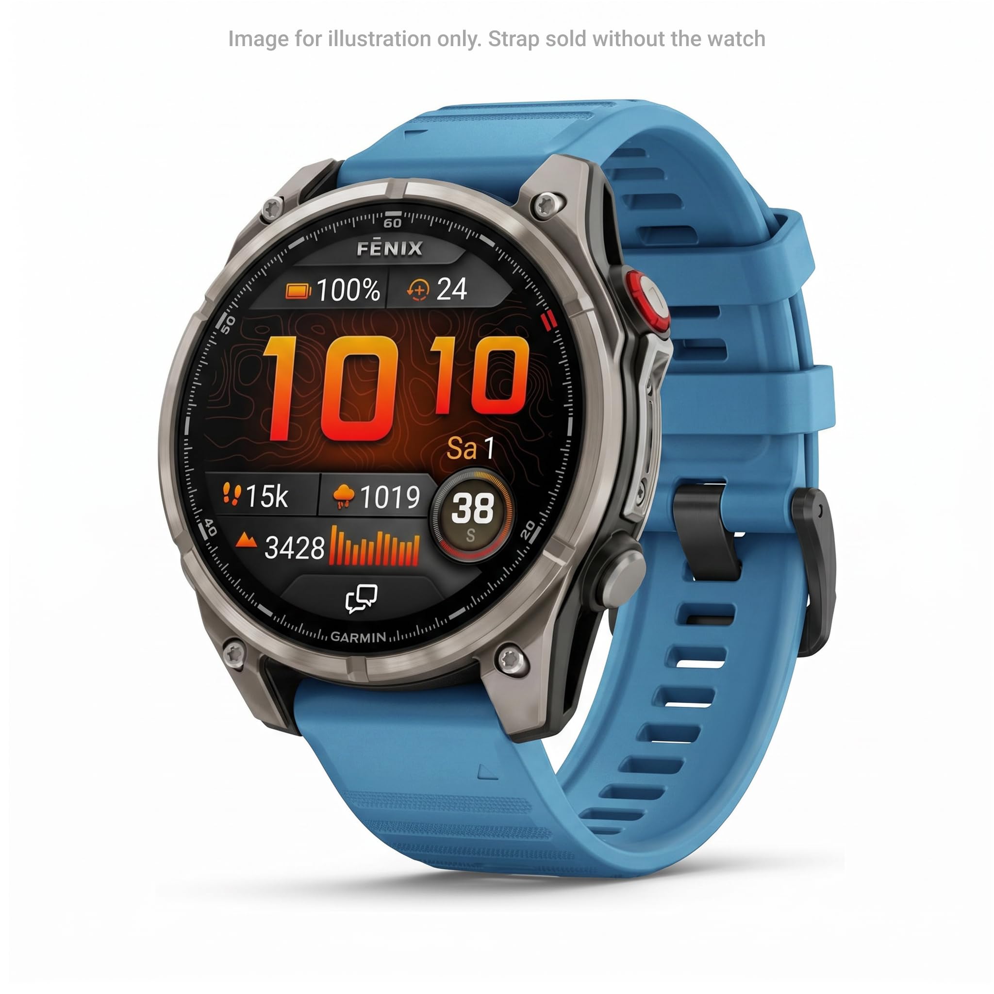Garmin QuickFit Watch Bands (22mm), suitable for selected fēnix-, epix-, Descent-, D2-, Instinct-, Forerunner- and Approach series smartwatches, Original accessory, Silicone, Lakeside Blue