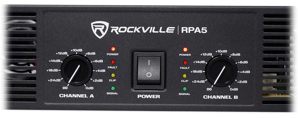 Rockville RPA5 1000 Watt Peak / 500w RMS 2 Channel Power Amplifier Pro/DJ Amp