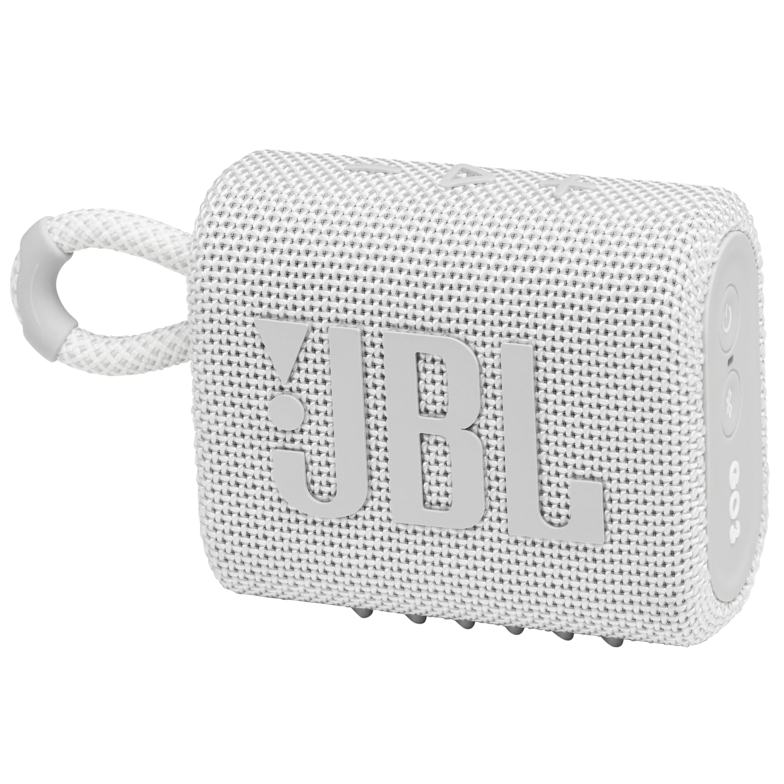JBL GO 3 Small Bluetooth - Waterproof, Portable Speaker for on the Go - Up to 5h Playback Time with Just One Battery Charge - White
