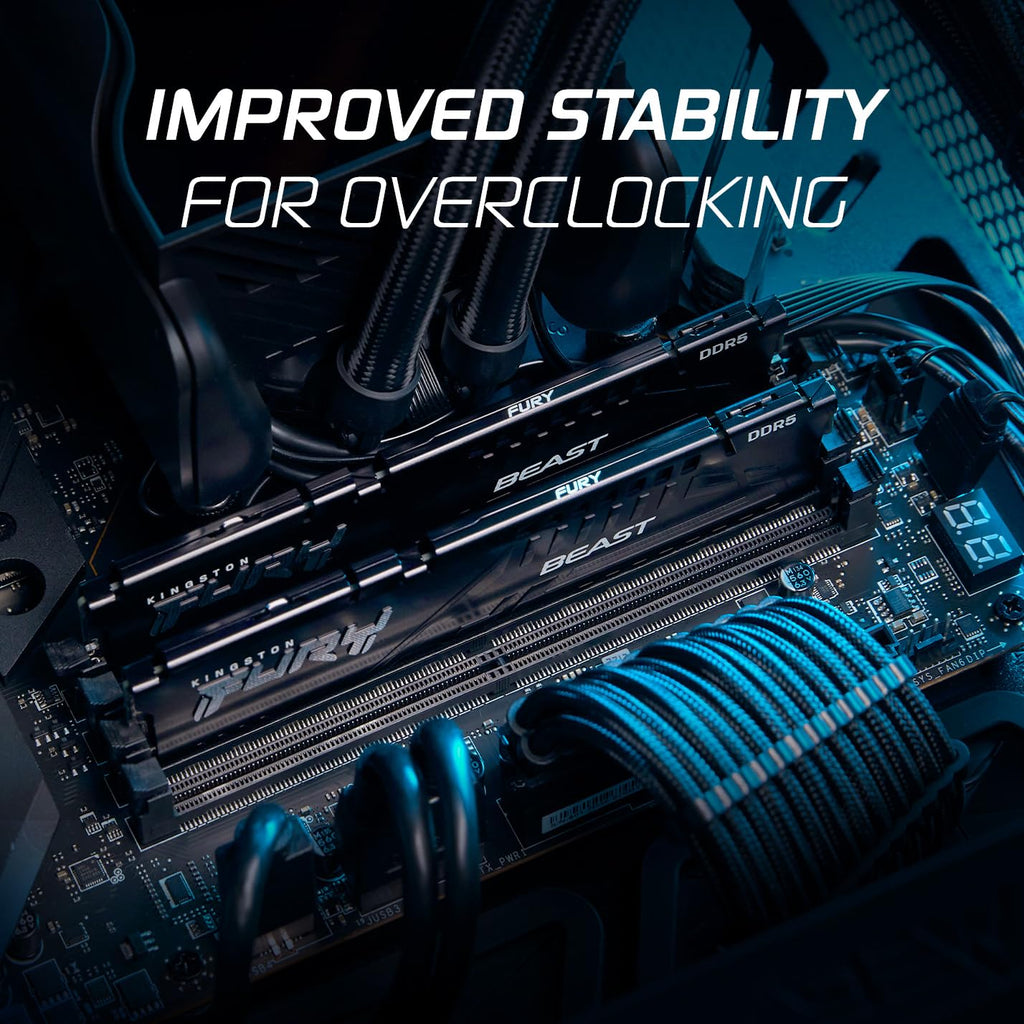 Kingston FURY Beast Black DDR5 16GB 6800MT/s CL34 DIMM Desktop Gaming Memory Single Module AMD EXPO and Intel XMP - KF568C34BBE-16