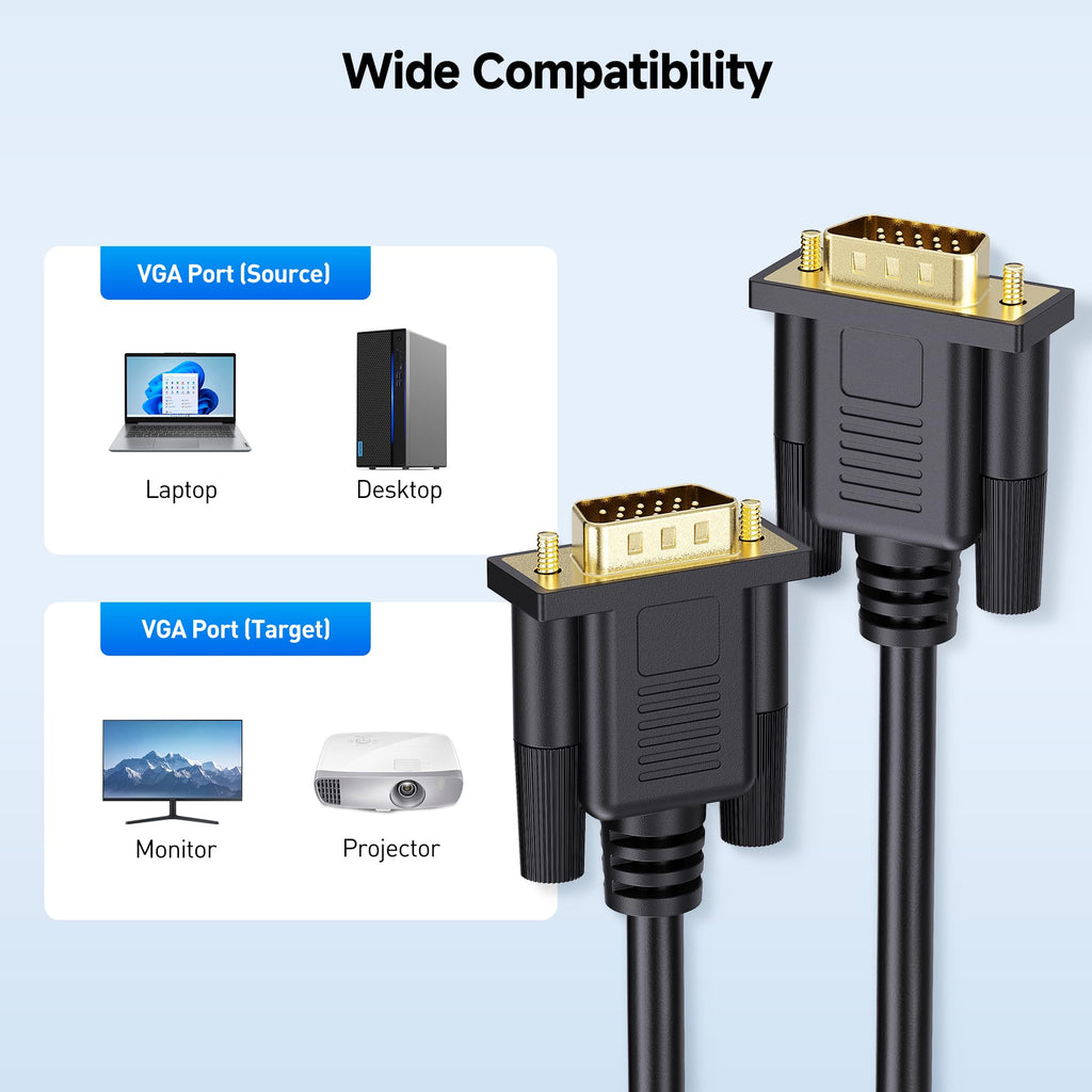 Cable Matters VGA to VGA Cable (SVGA Cable) 50 Feet (Available 3FT - 100 FT in Length)
