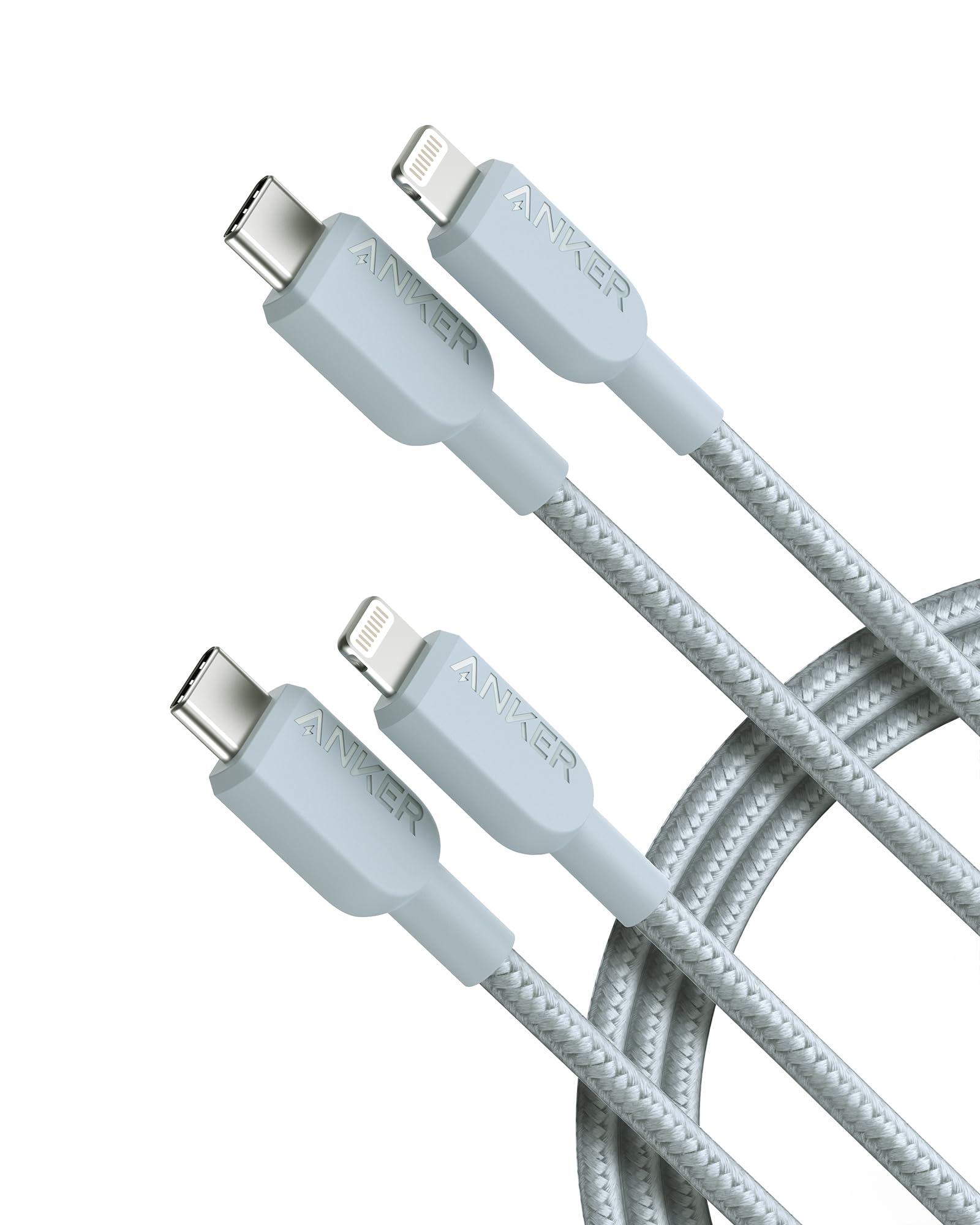 Anker 310 USB C to Lightning Cable(6FT,2Pack, Blue), MFi Certified for iPhone 14 Series, and More(Charger Not Included)