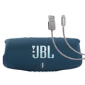 JBL Charge 5 (Blue) + Bundle with Case Logic Braided USB Type-C Charge & Sync (6 feet, Gray)