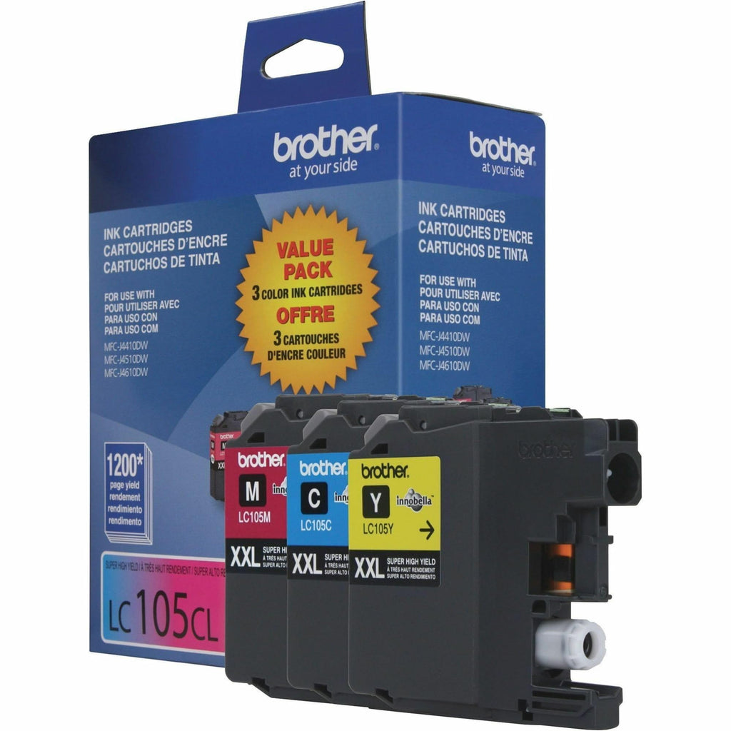 Brother Genuine LC1053PKS Super High Yield XXL Ink Cartridges,Cyan, magenta, yellow