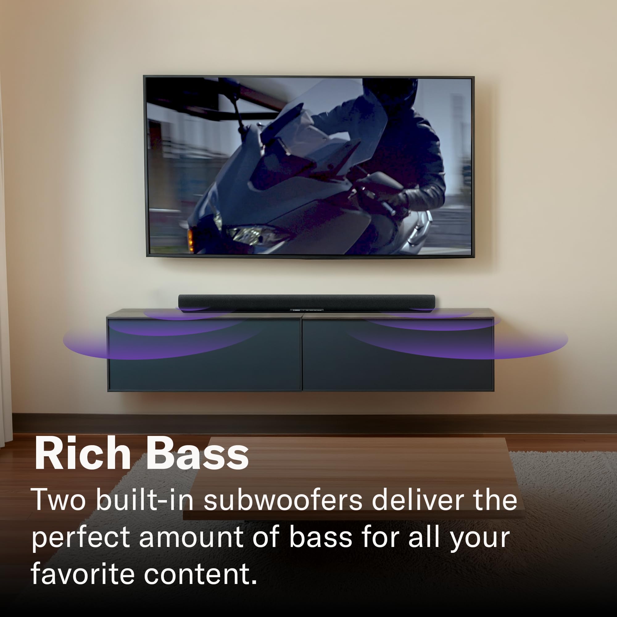 Yamaha SR-B20A Sound Bar with Built-in Subwoofers and Bluetooth