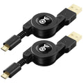 Cable Matters (2-Pack) Gold-Plated Retractable USB to Micro-USB Charge & Sync Cable � 2.5 Feet