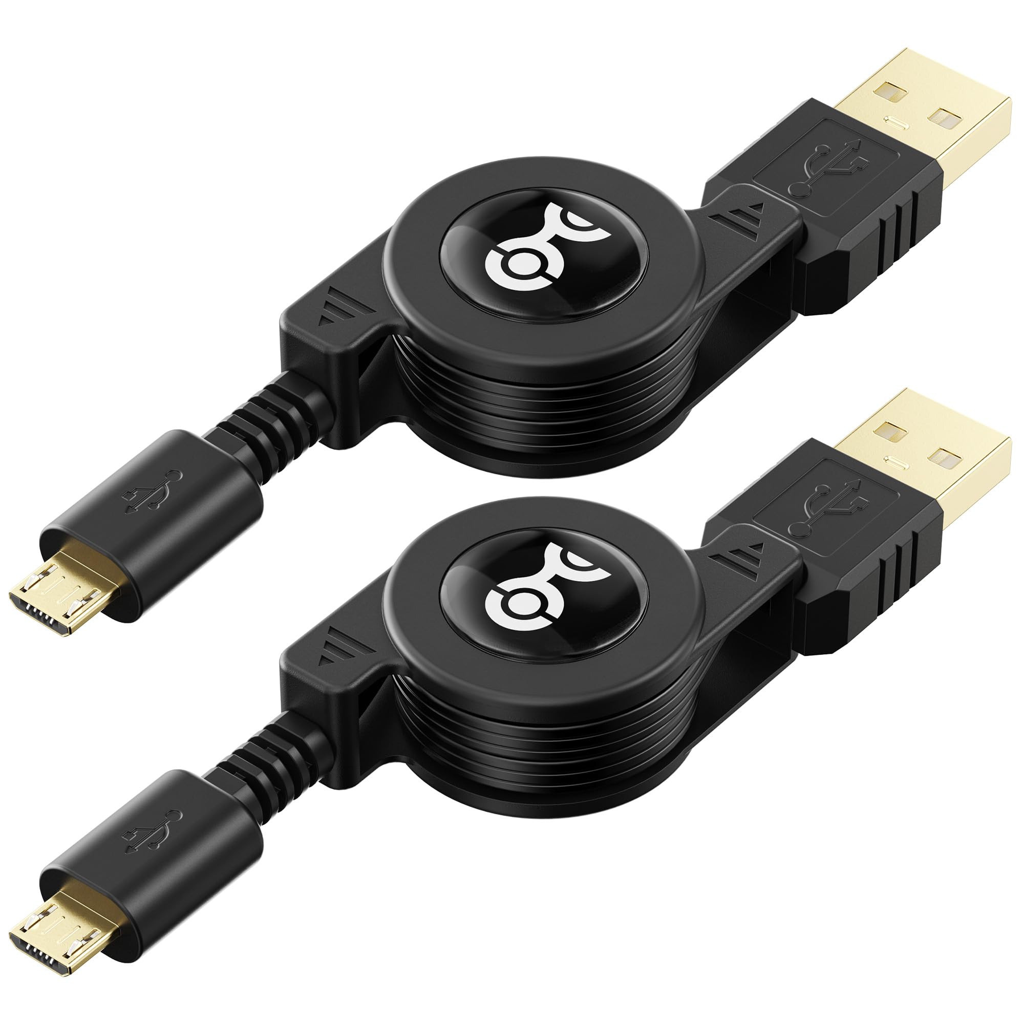 Cable Matters (2-Pack) Gold-Plated Retractable USB to Micro-USB Charge & Sync Cable � 2.5 Feet