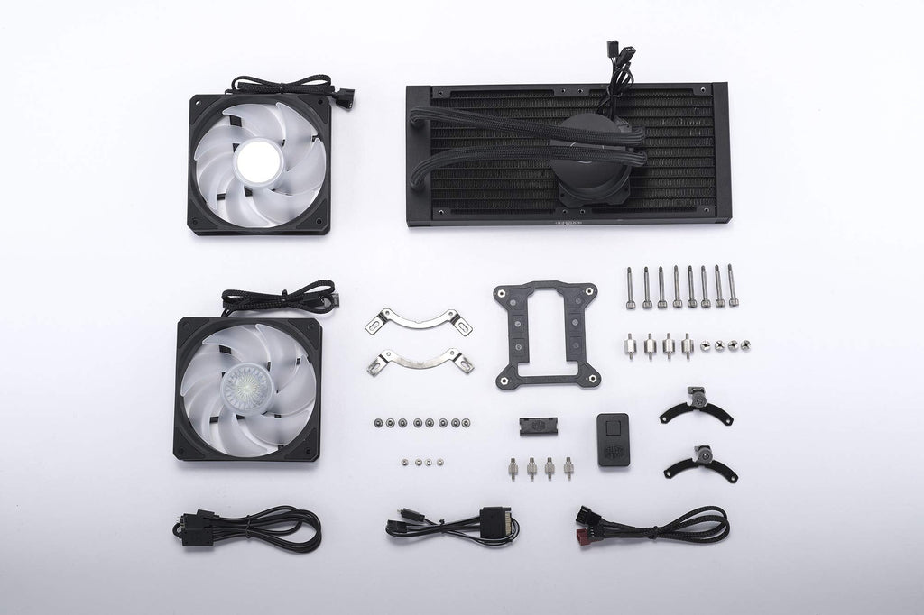 Cooler Master MasterLiquid ML240L V2 ARGB Simple Water Cooling CPU Cooler 10.9 x 4.7 x 1.1 Inches 277 x 119.6 x 27.2 mm Liquid-Cooling-System-CPU Cooler