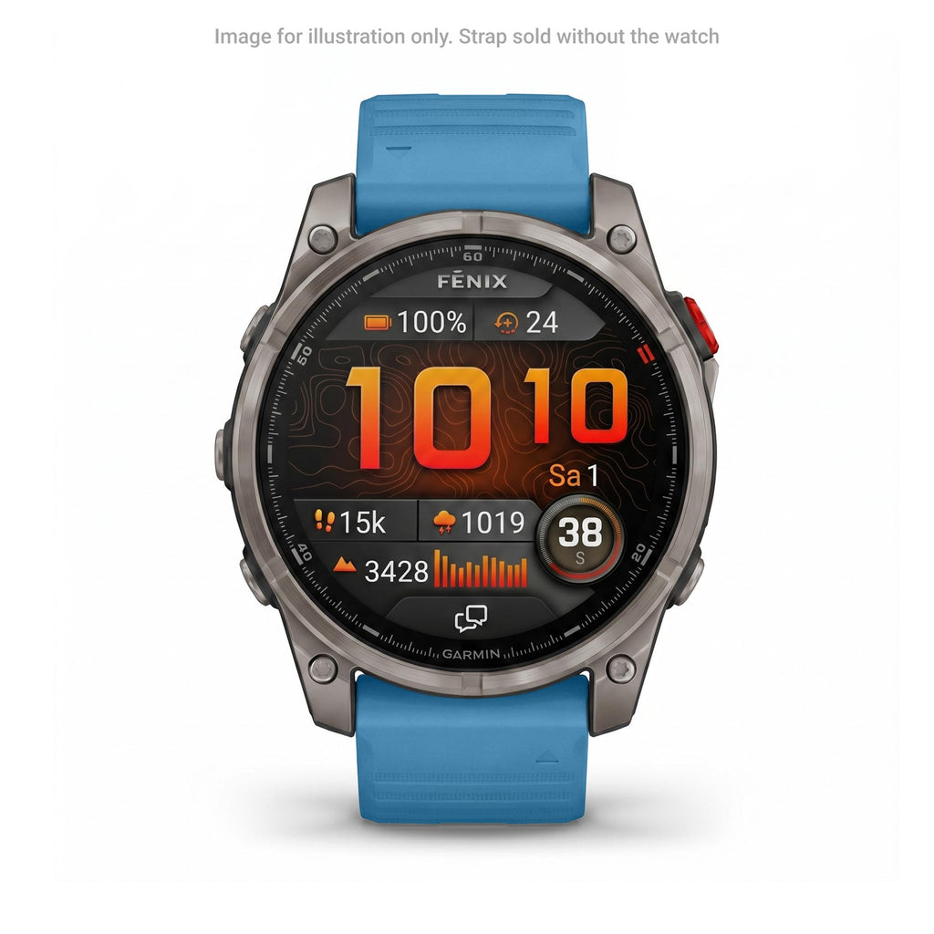 Garmin QuickFit Watch Bands (22mm), suitable for selected fēnix-, epix-, Descent-, D2-, Instinct-, Forerunner- and Approach series smartwatches, Original accessory, Silicone, Lakeside Blue