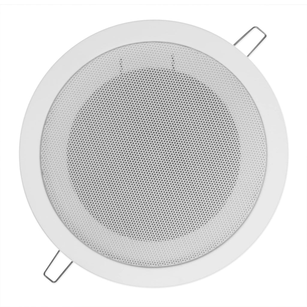 Rockville Commercial Audio Bundle: (4) CCL5T White 5" 70V Ceiling Speakers, Multi-Tap, Flush Mount with RCS80-1 60-Watt 70V Amplifier/Bluetooth Receiver for Restaurant or Office, 5-Items