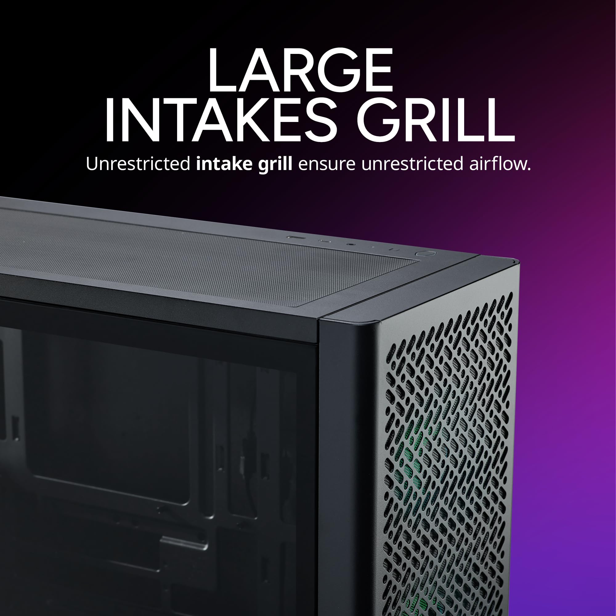 Cooler Master Elite 502 Lite ATX High Airflow Minimalist PC Case, 410mm GPU Max, Compatible RTX 5090|RX 7090 XT, 360mm AIO Max, Type C, Tempered Glass, 120mm PWM Fan, Intakes Grill