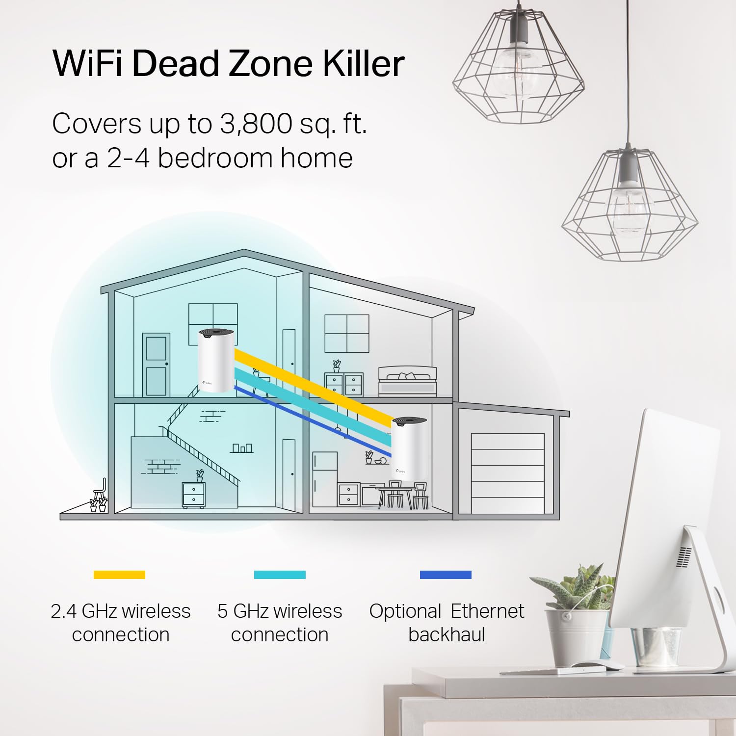 TP-Link Deco Whole Home Mesh WiFi System (Deco S4) � Up to 3,800 Sq.ft. Coverage, WiFi Router and Extender Replacement, Parental Controls, 2-Pack